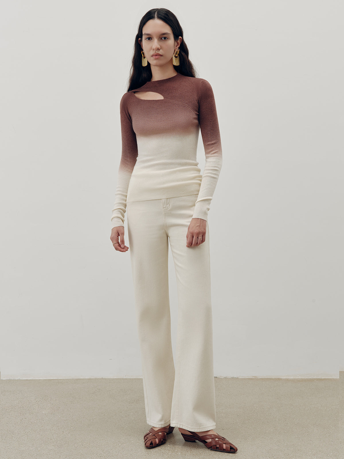 Ombre Cut-Out Knit Top