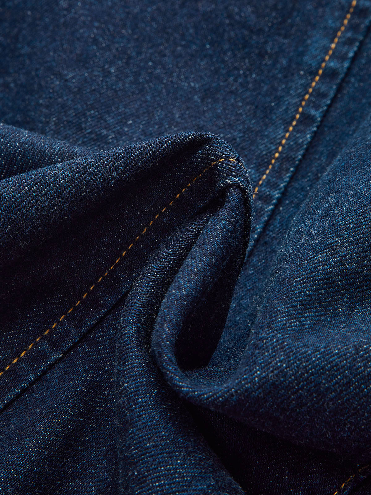 Curved Sleeve Contrast Collar Denim Jacket