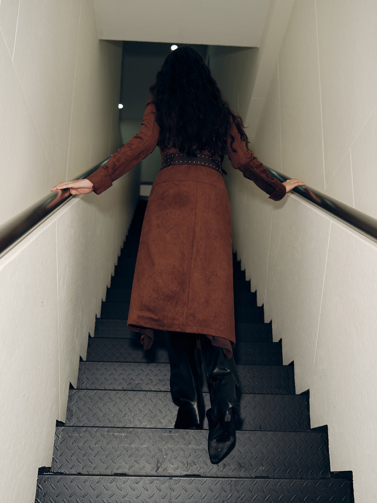 Robe-chemise en daim sans ceinture