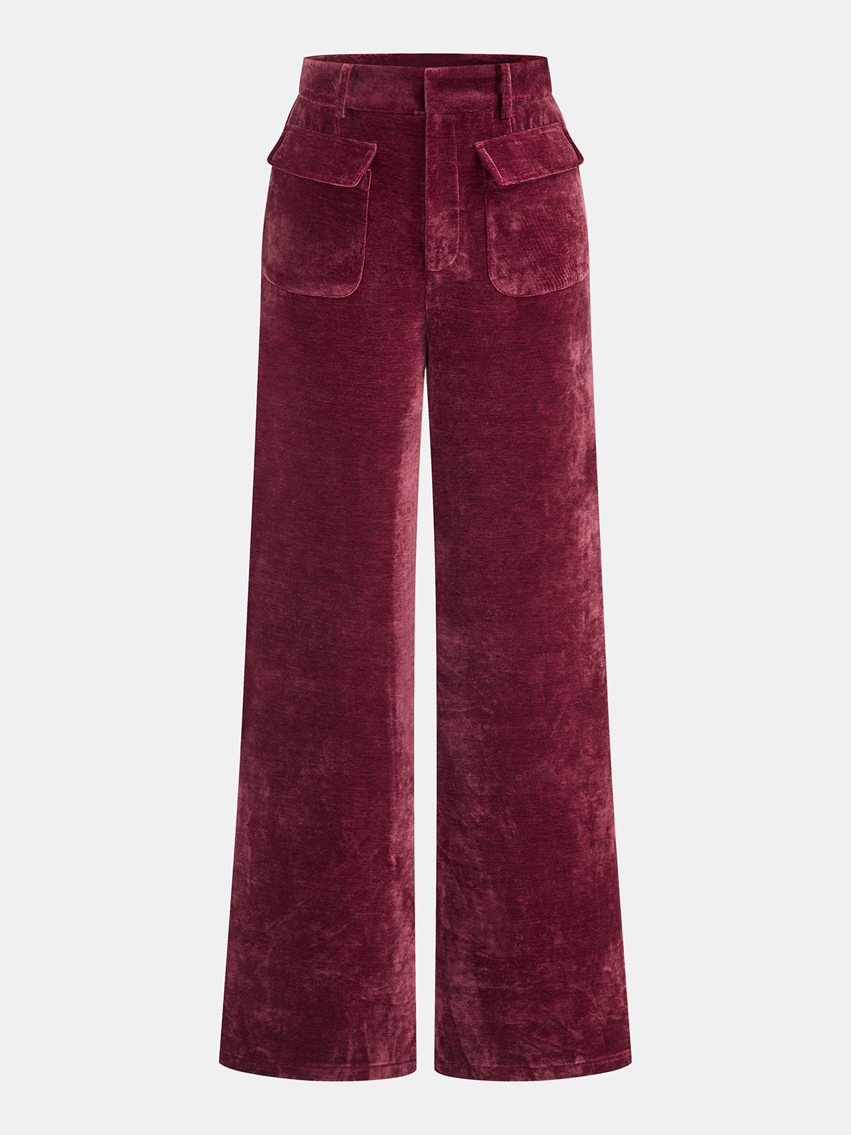 Velvet Pocket Straight-Leg Pants
