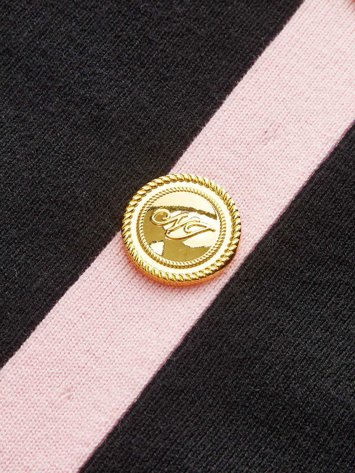 Contrast Trim Wool-Blend Knit Top