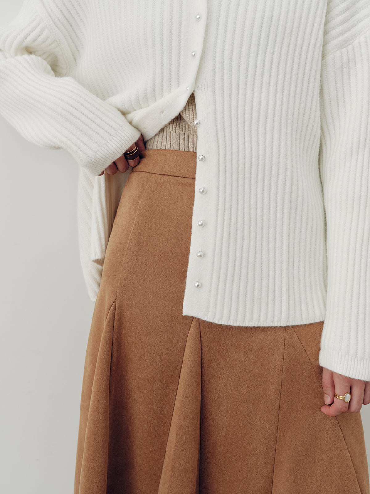 Maxirock in A-Linien-Optik aus Wildlederimitat