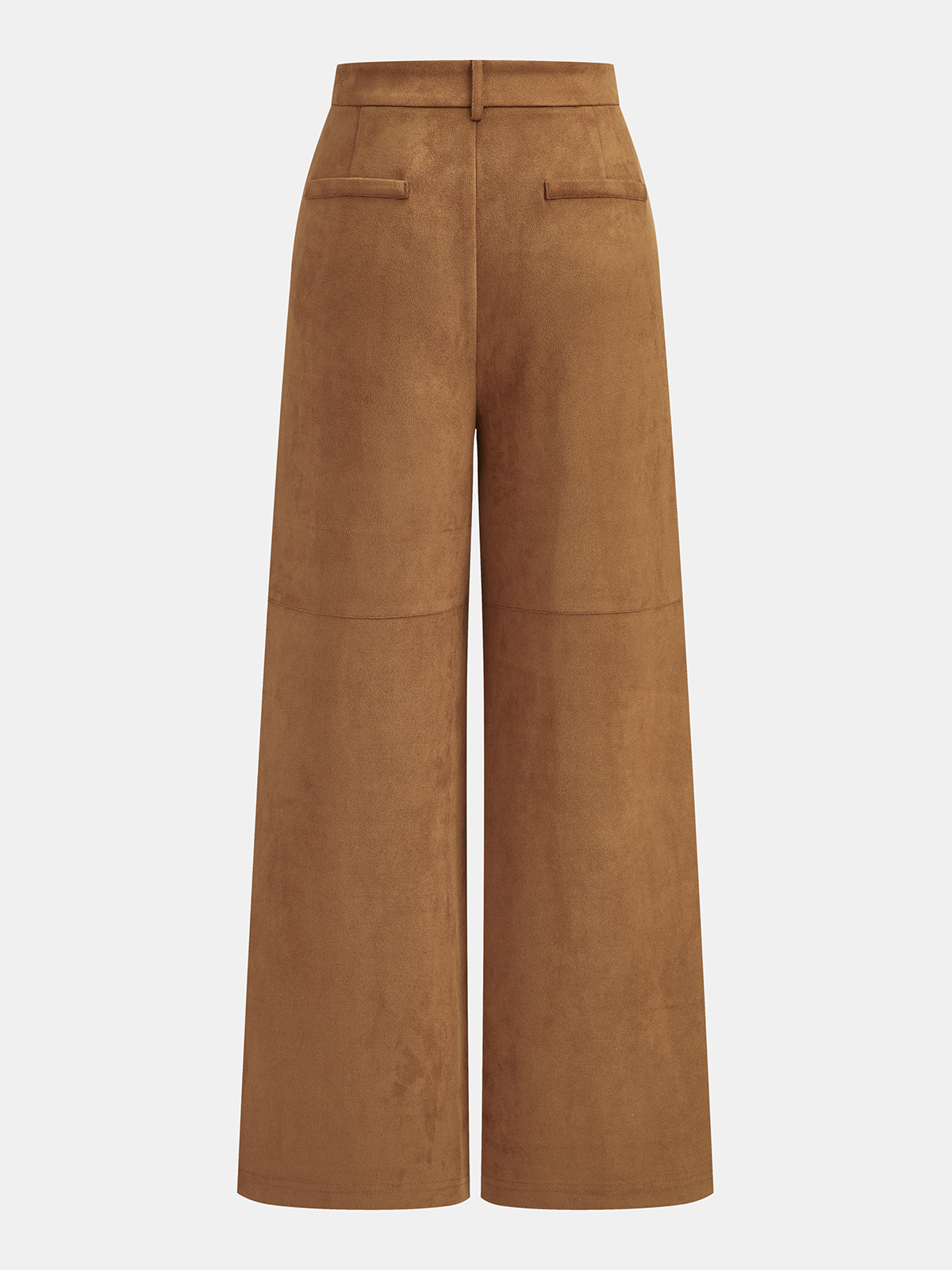 Braided Detail Mid-Waist Suede Pants