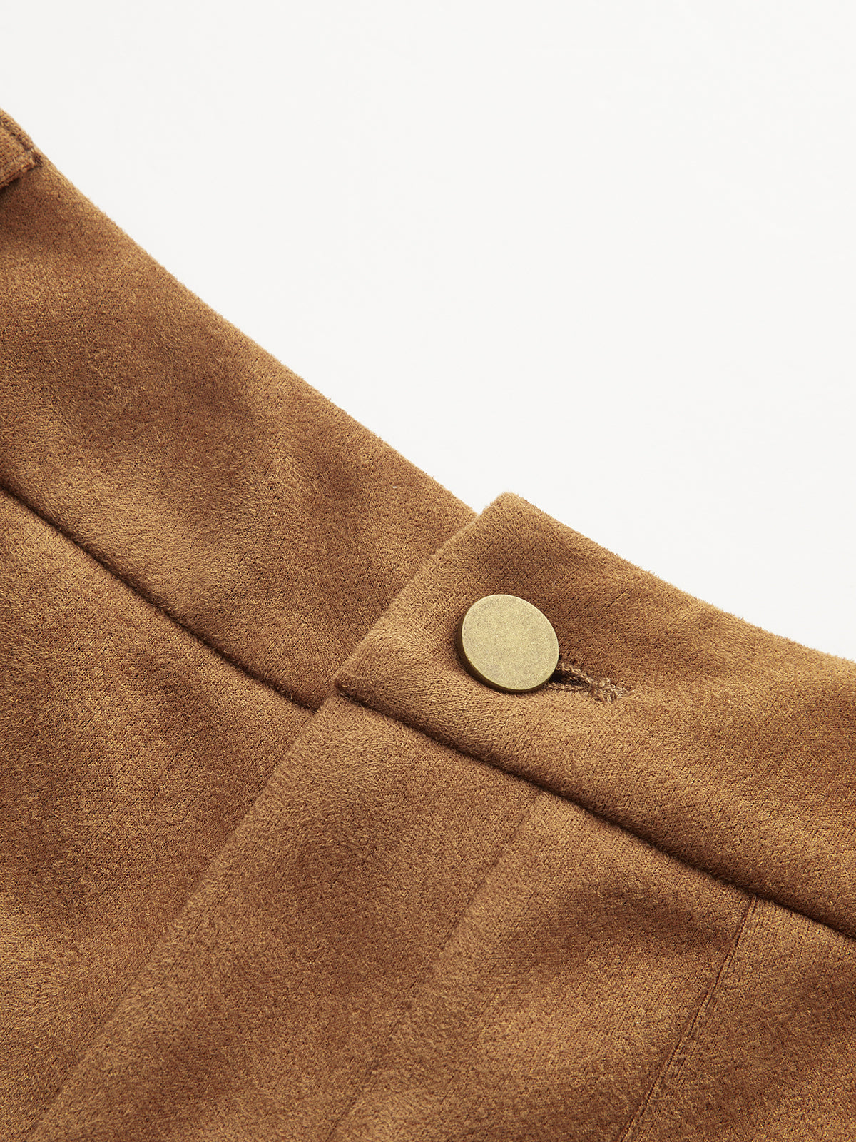 Pantalon mi-taille effet suède avec détail tressé