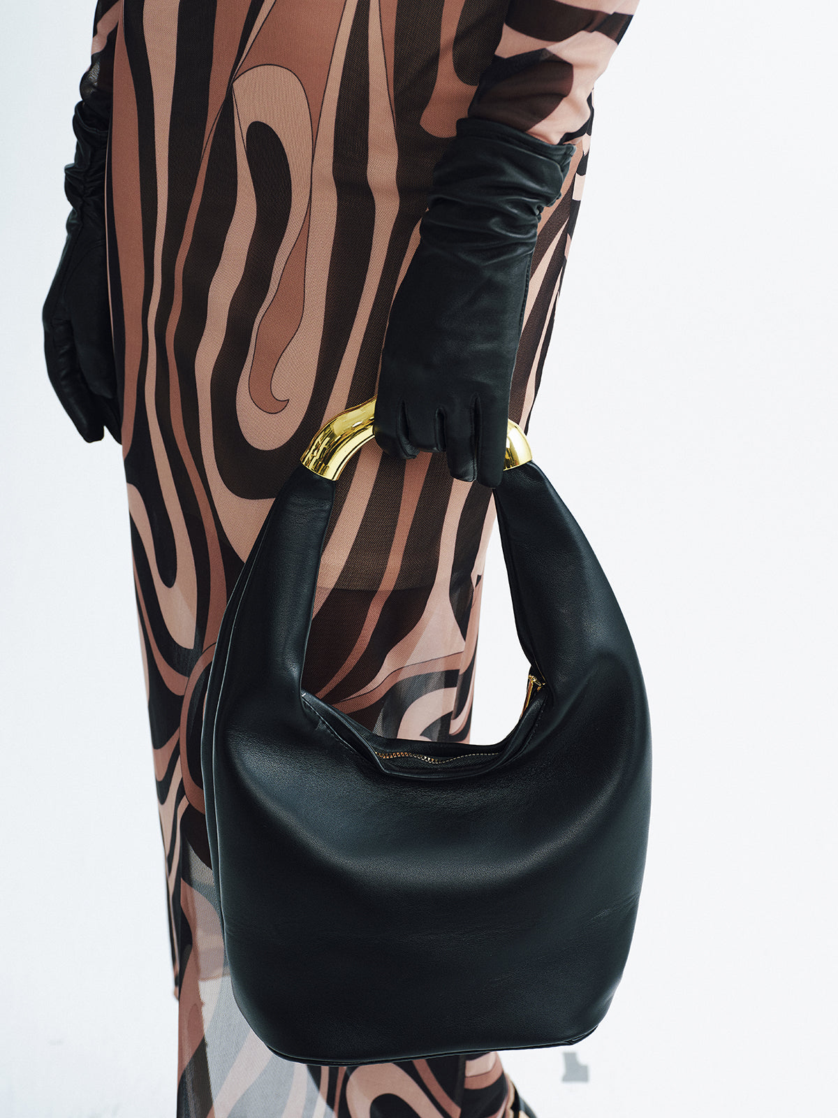 Hobo-Tasche aus PU mit Metallgriff