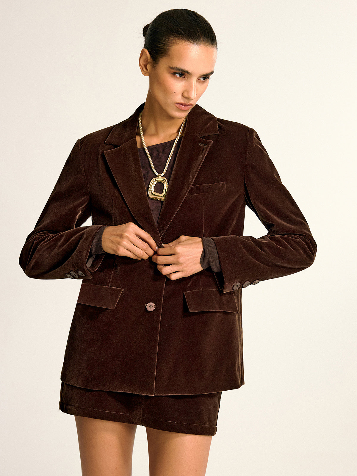 Velvet Shawl Collar Blazer