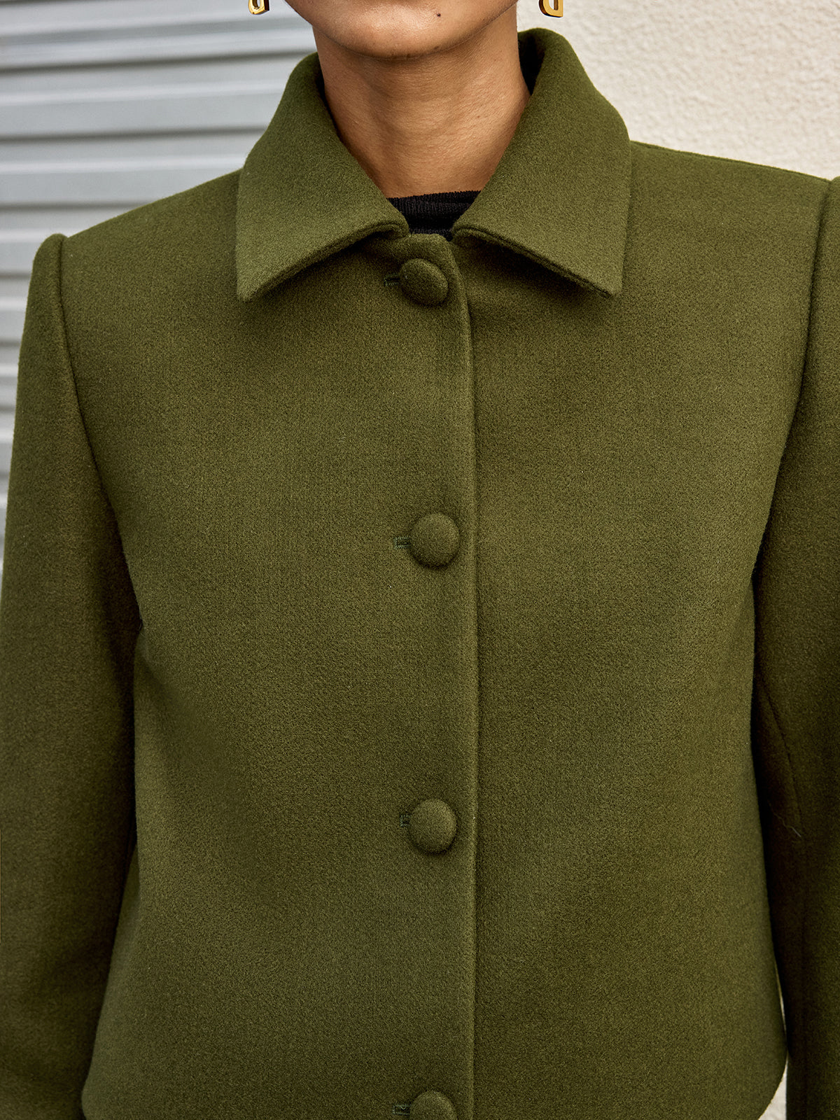 Collared Button Front Jacket