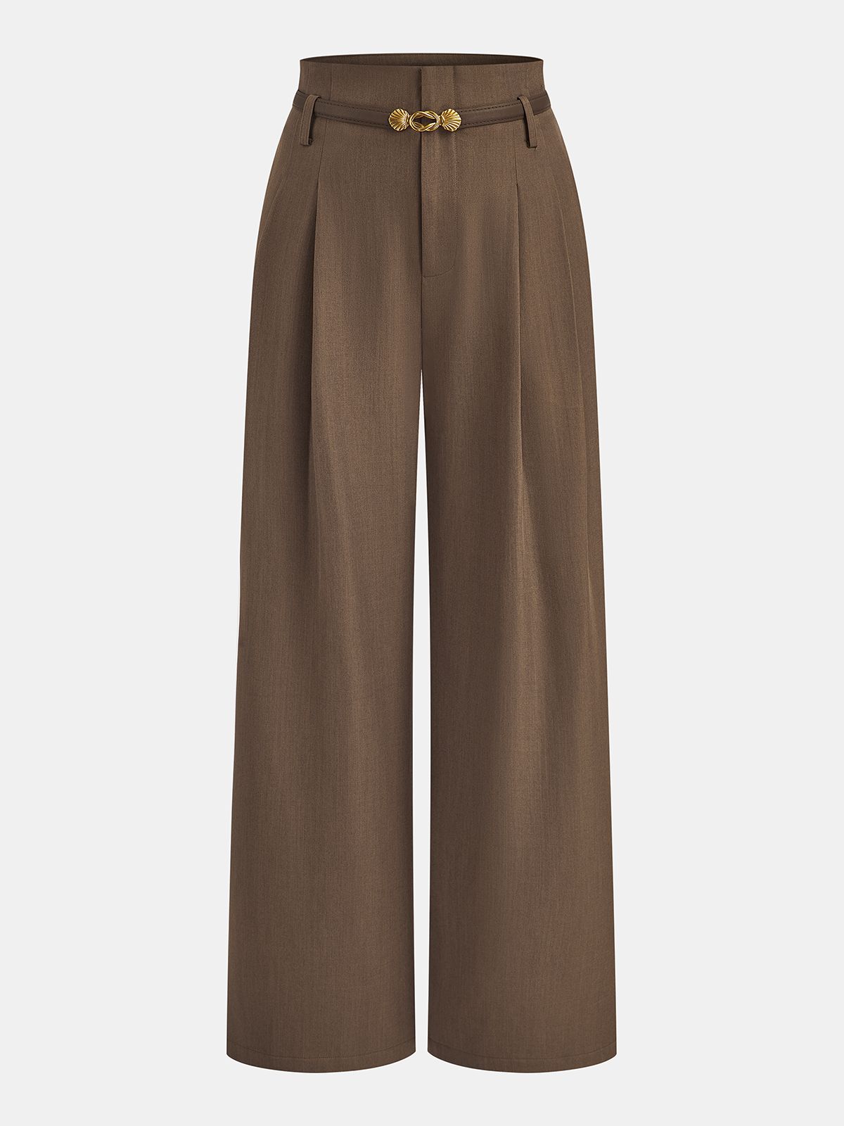 Legere Faltenhose mit Gürtel und mittlerer Bundhöhe