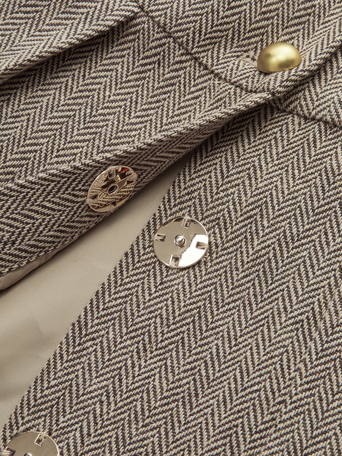 Snap Button Plaid Pleated Mini Dress