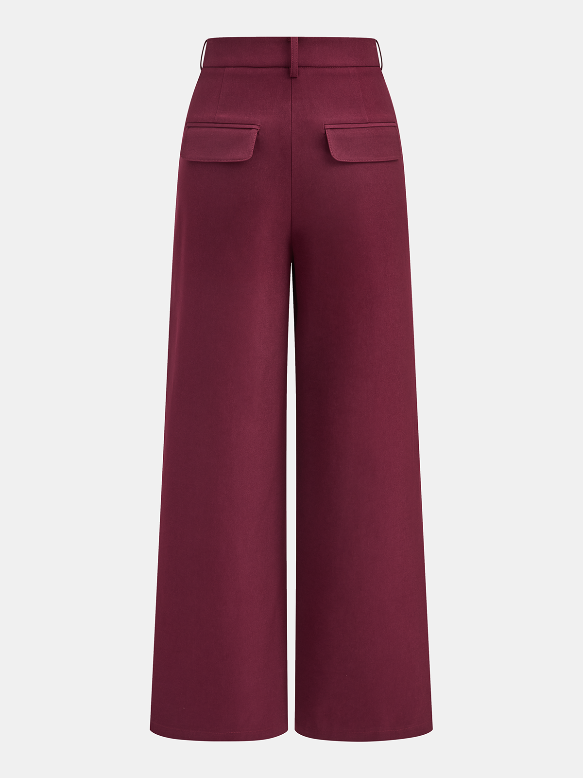 High-Waist Metal Button Pleated Wide-Leg Pants