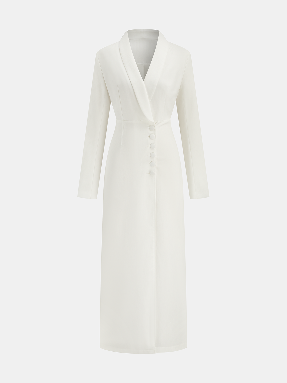 V-Neck Button Midi Dress