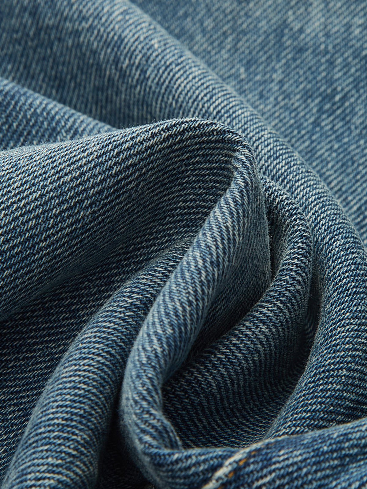 Mid-Waist Denim Curved-Leg Jeans