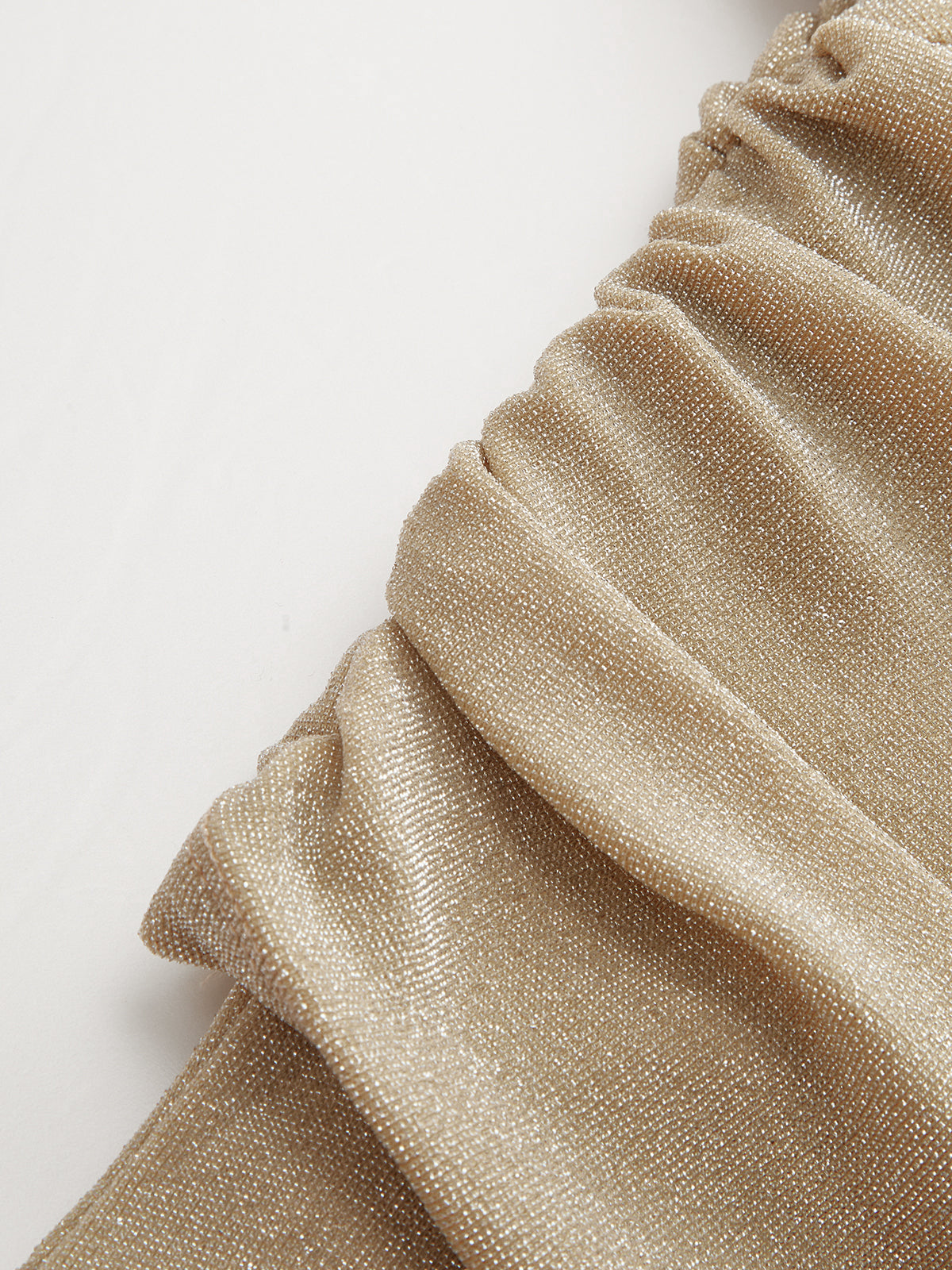 Mock Neck Ruched Slit Maxi Dress