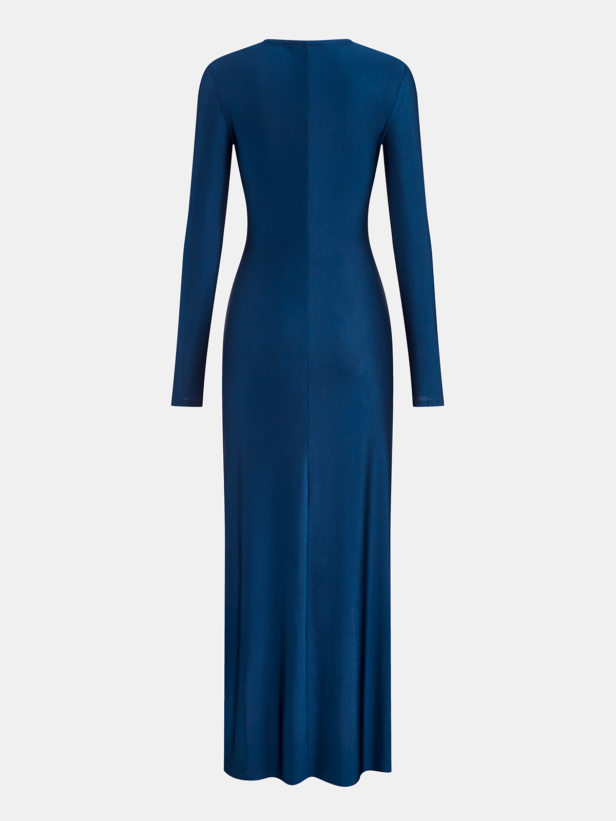 Ruched Long-Sleeve Maxi Dress