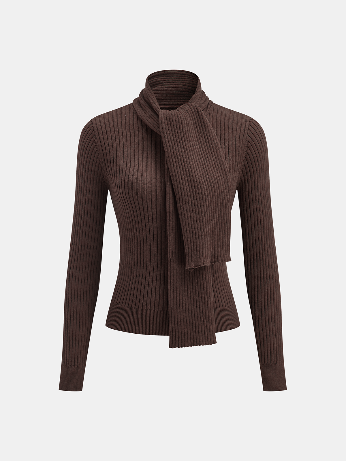 Top mit geripptem Strickschaldetail und körpernahem Schnitt