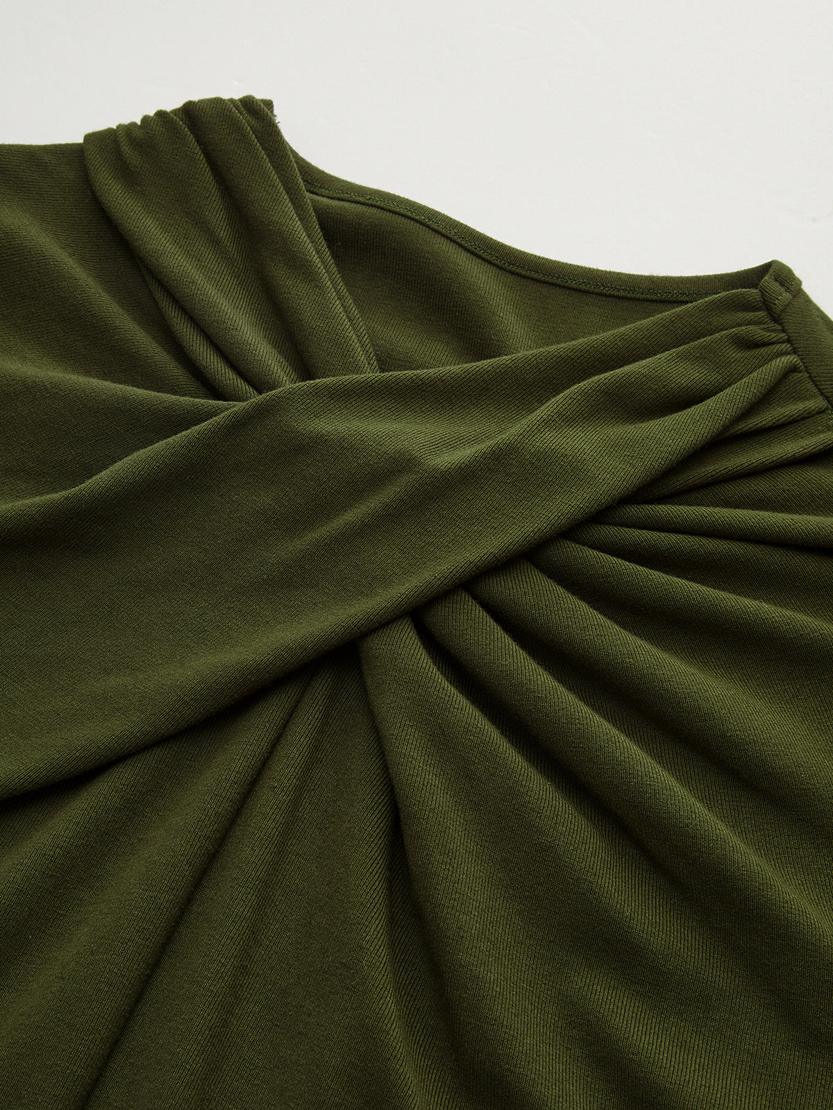 Twisted Front Detail Long Sleeve Knit Top