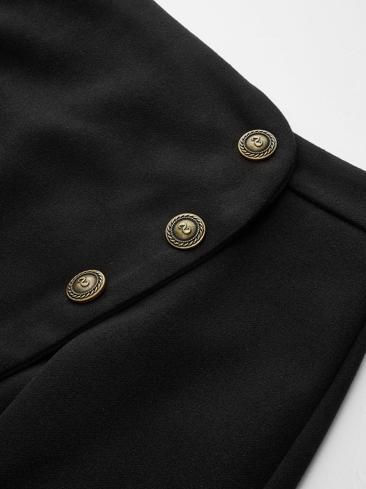 Vintage Minirock mit Knöpfen, asymmetrisch, asymmetrisch