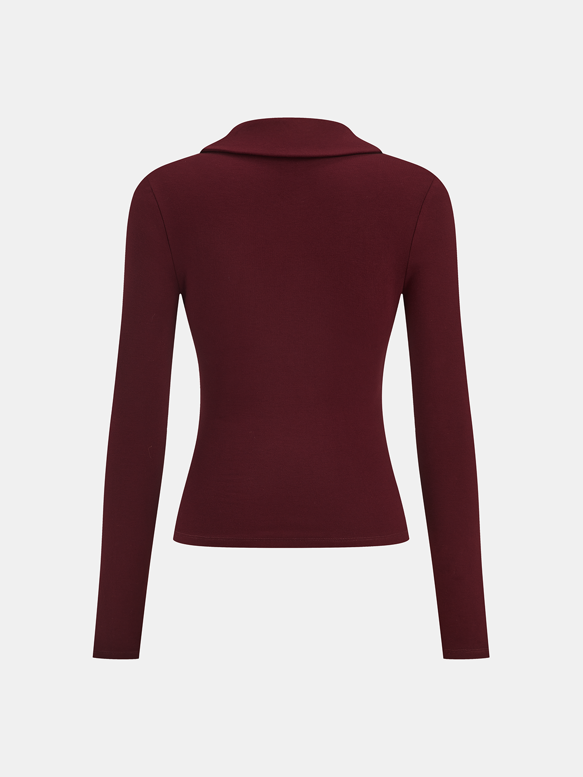 Lapel Ruched Long-Sleeve Top