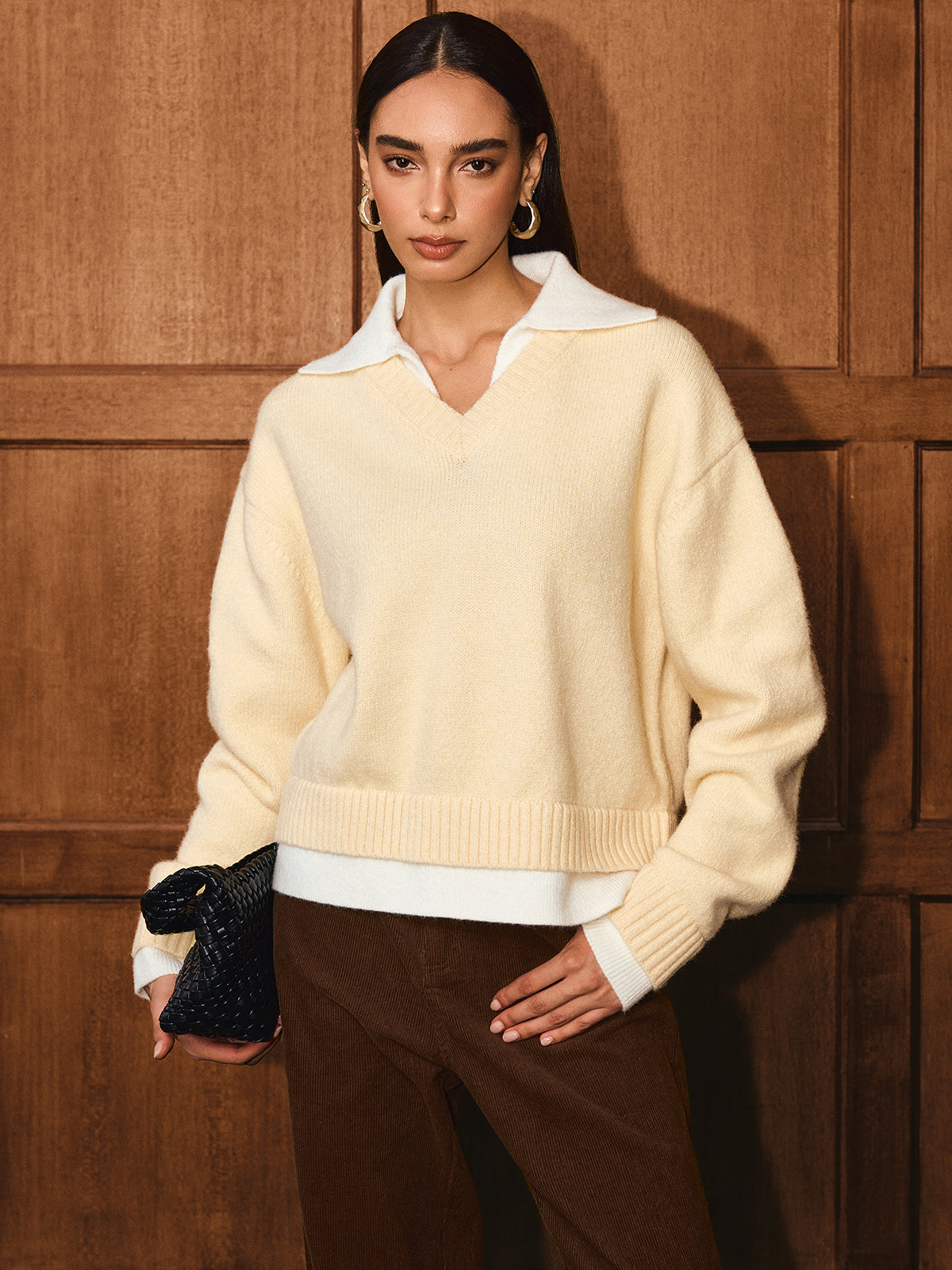 Pull à col polo 2 en 1