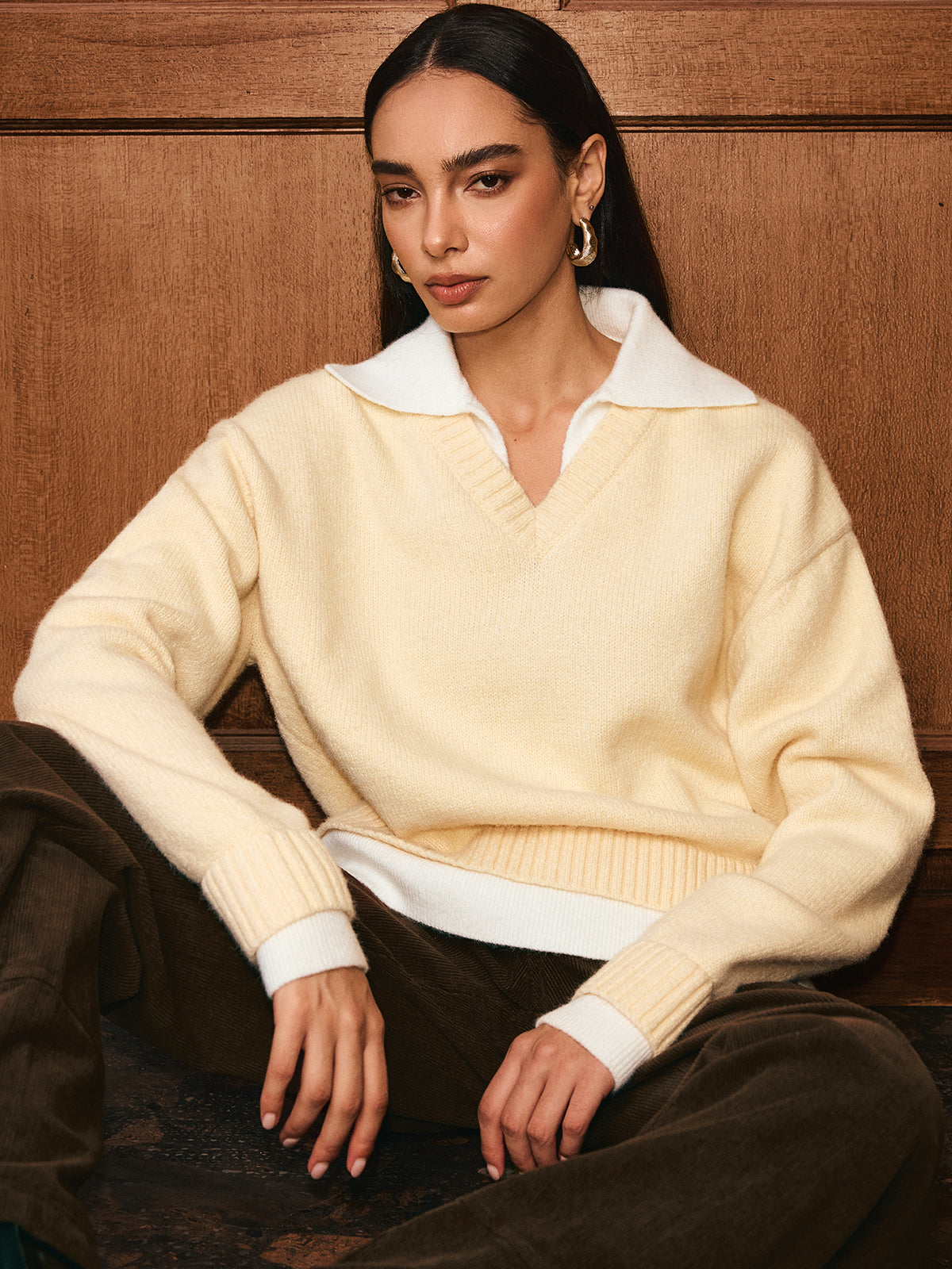 Pull à col polo 2 en 1
