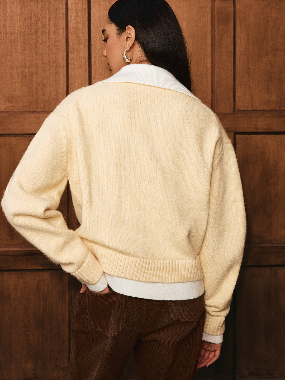 2 in 1 Polo Collar Layered Sweater
