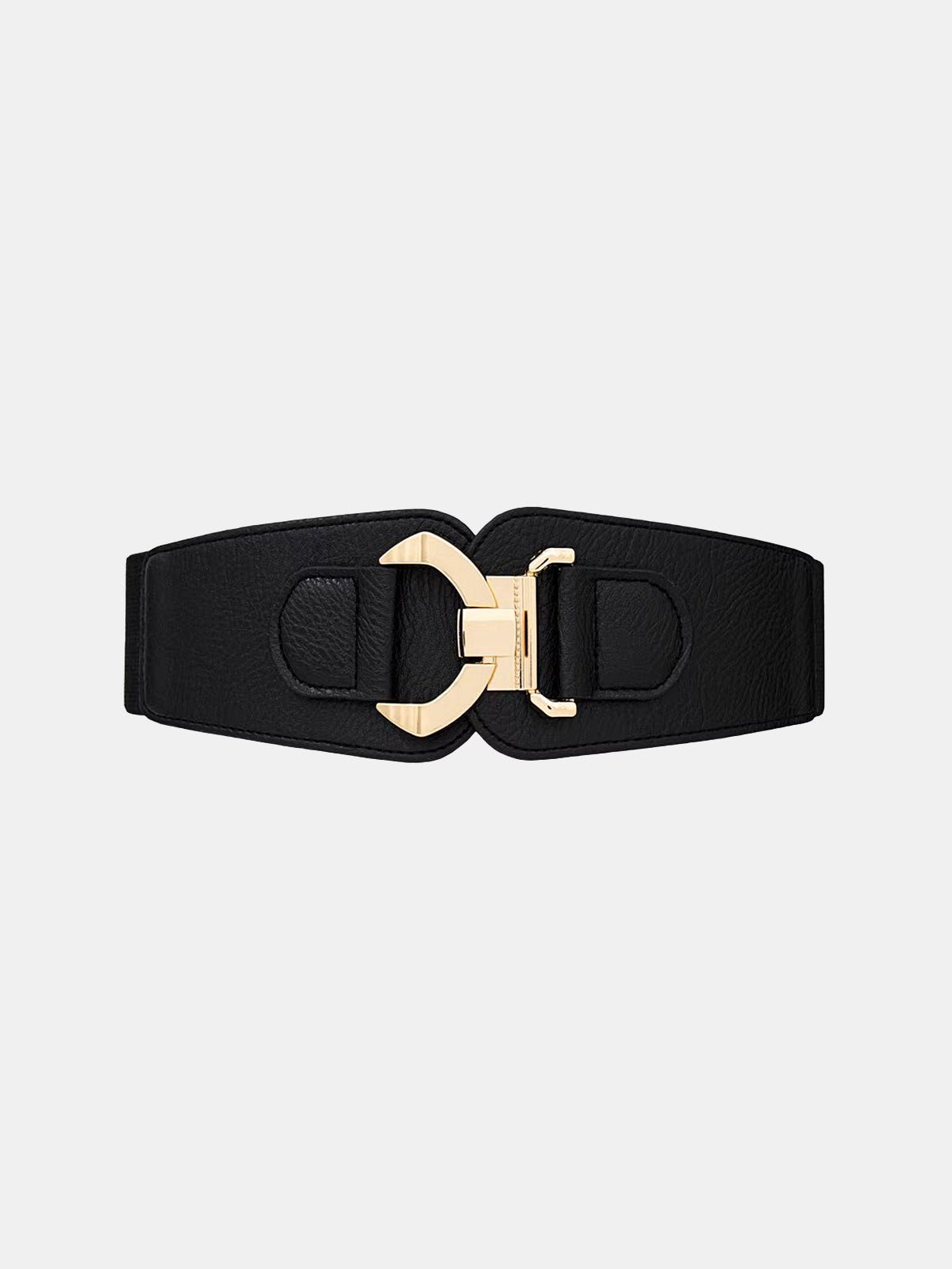 Elastic Faux Leather Wide Waist Belt
