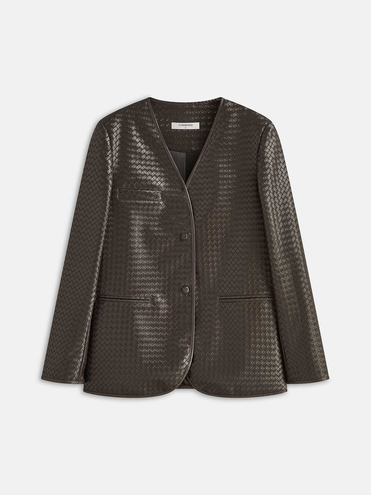 Blazer en simili cuir texturé tissé
