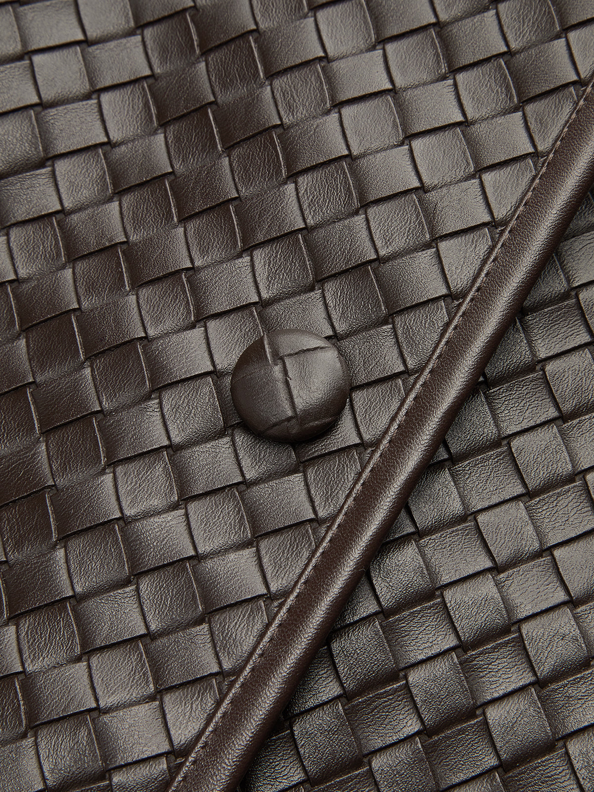 Woven-Texture Faux Leather Blazer