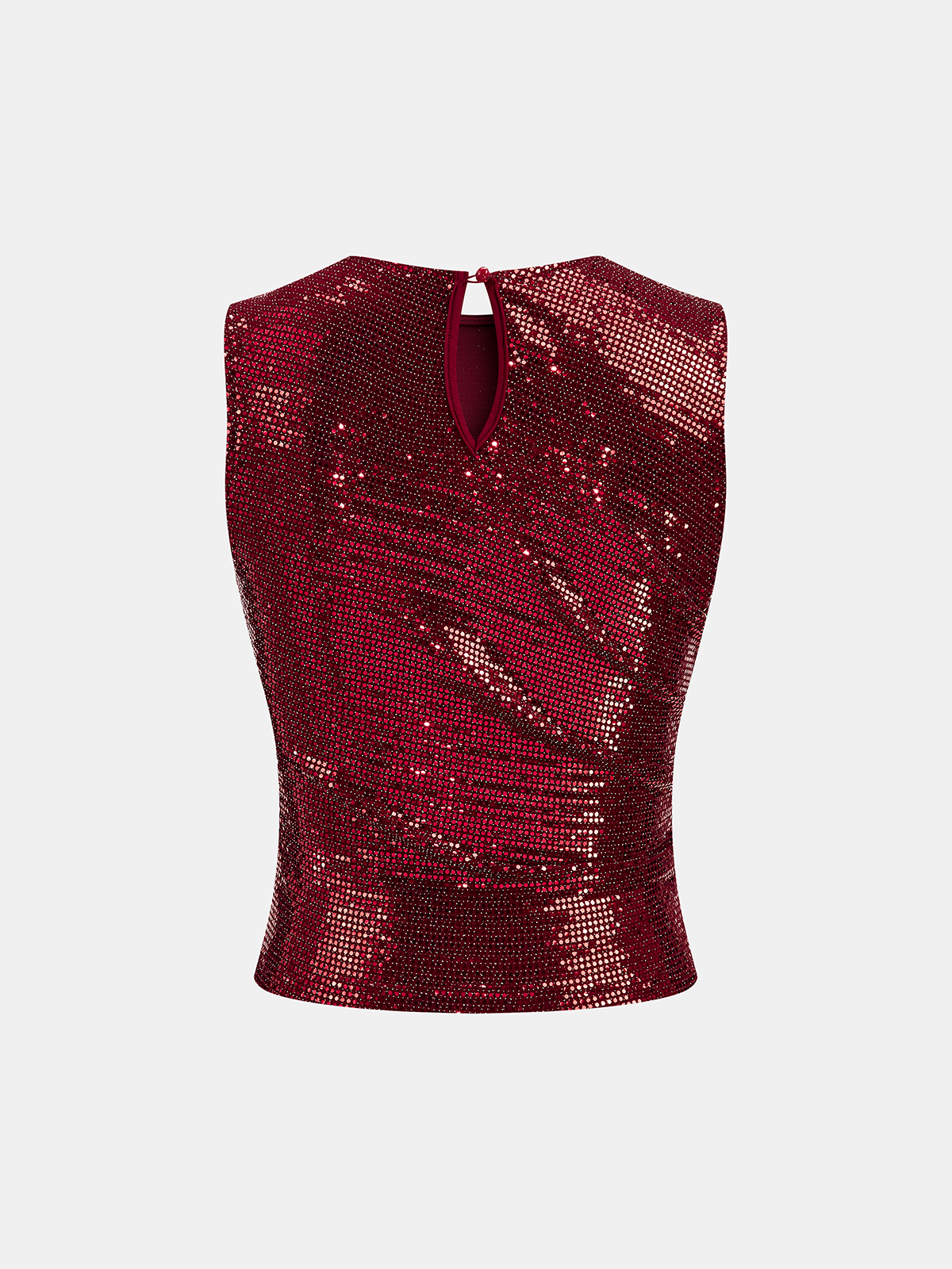 Sequin Ruched Sleeveless Top