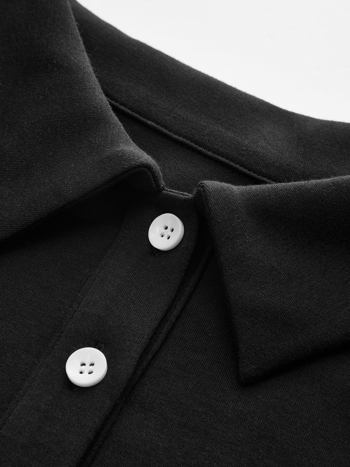 Flared Sleeve Polo Neck Fitted Top