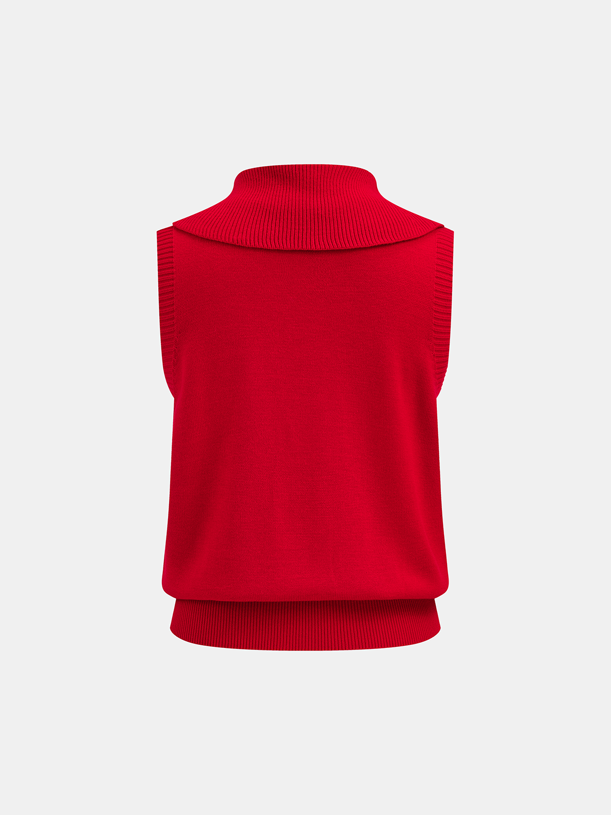 Rollkragenpullover, ärmellose Strickweste