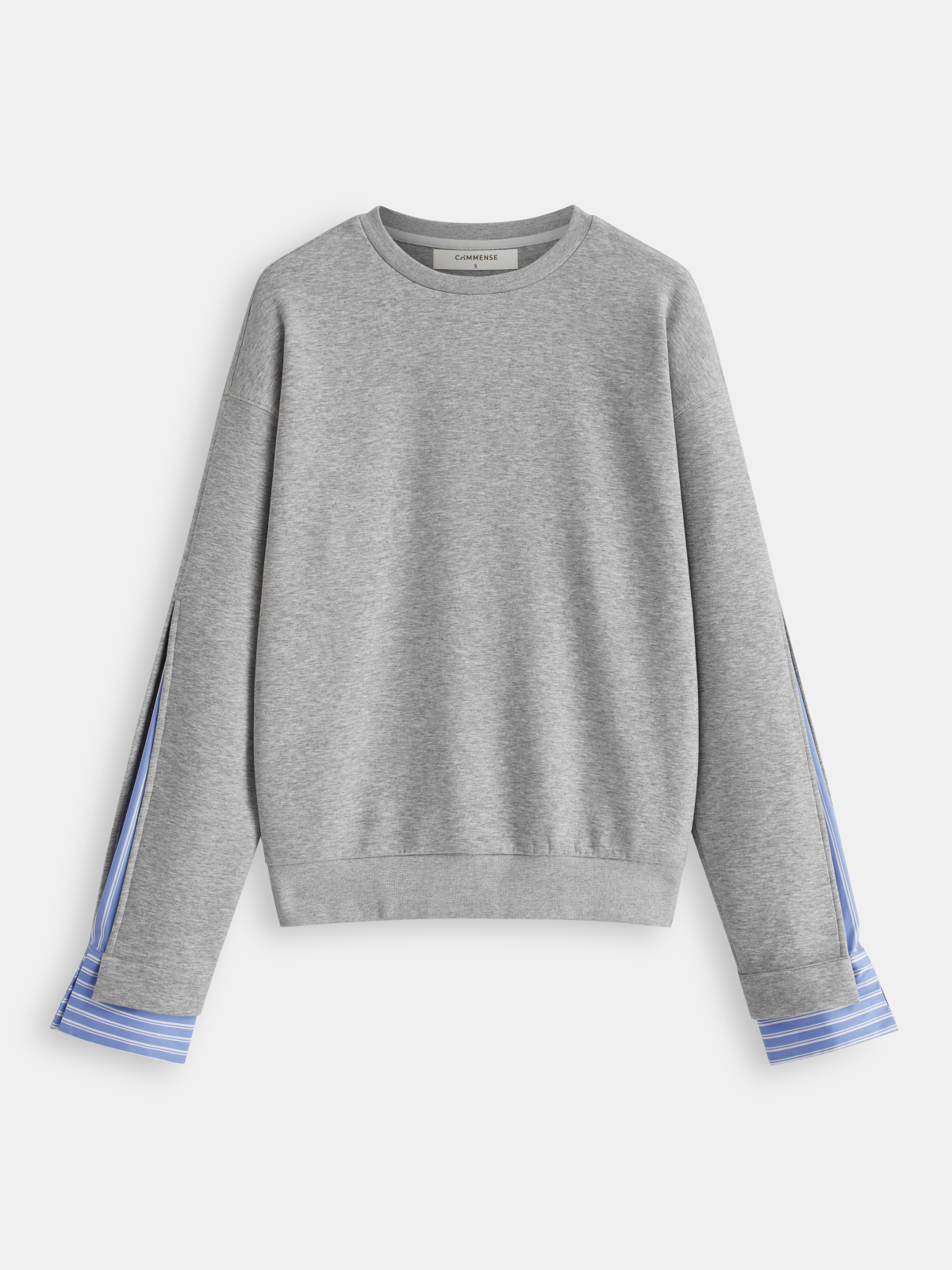 Gestreiftes Sweatshirt mit Rundhalsausschnitt und Einsätzen