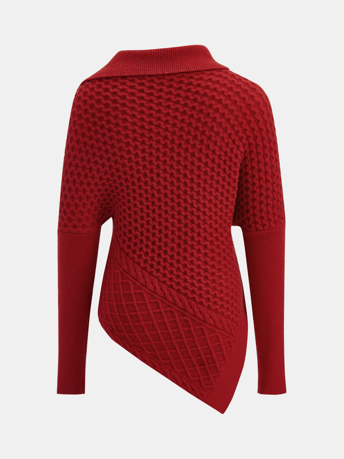 Polo en tricot texturé asymétrique