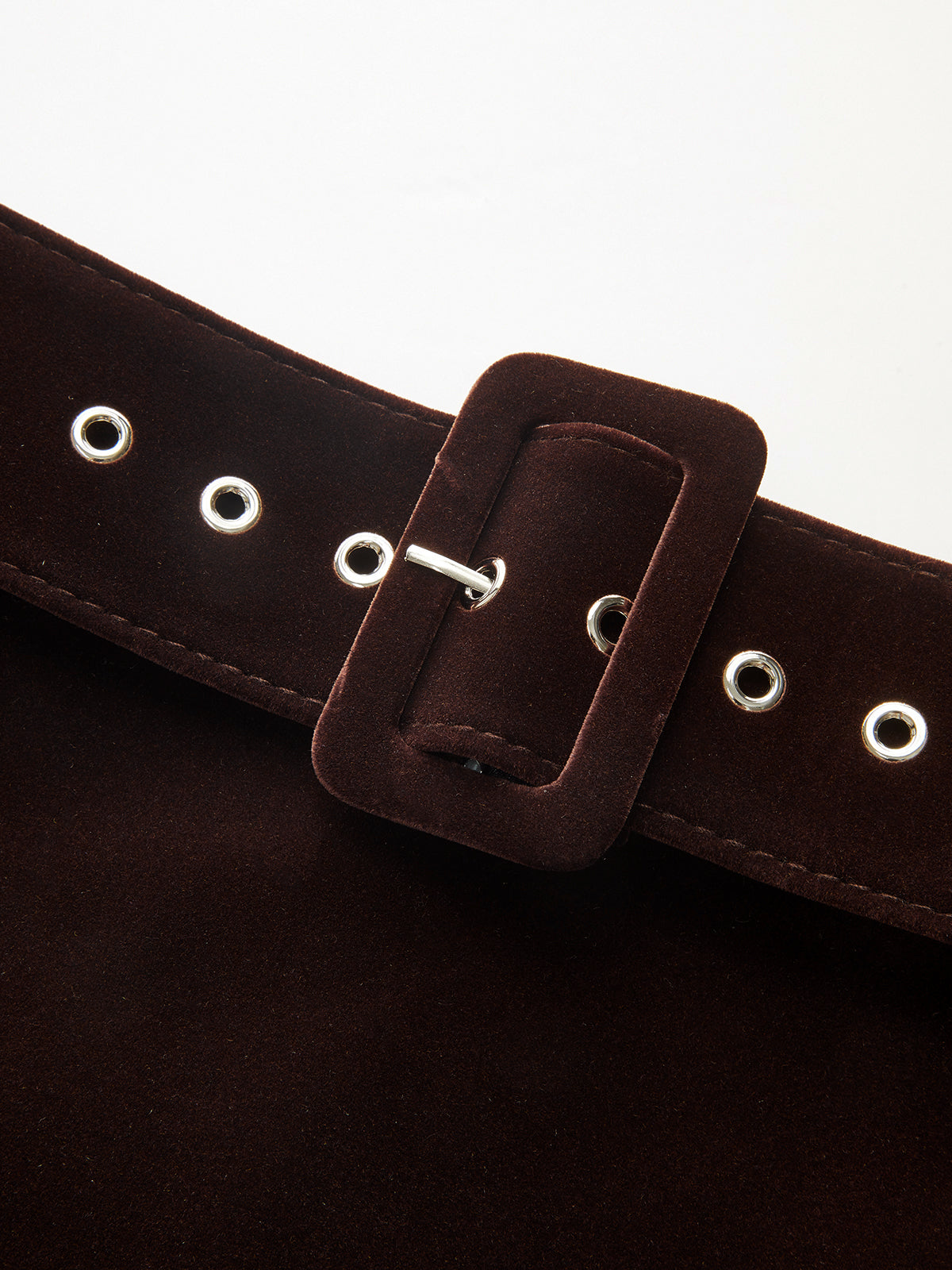 Belted Velvet Mini Skirt