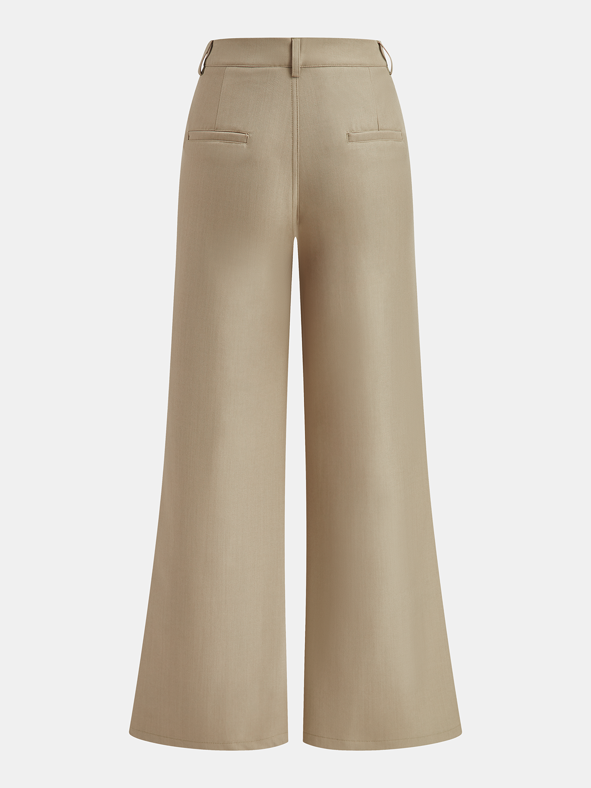 Mid-Waist Seam Detail Wide-Leg Pants