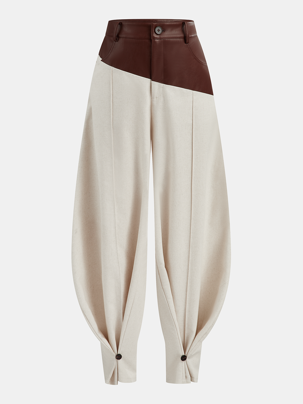 Ballonhose mit Kunstleder-Einsätzen