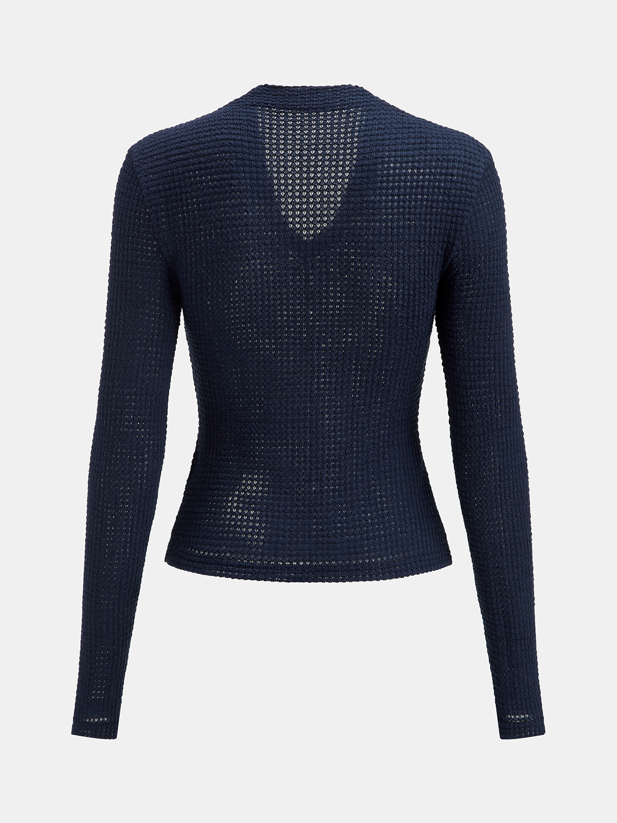 Haut ajusté à manches longues en tricot texturé avec col en V