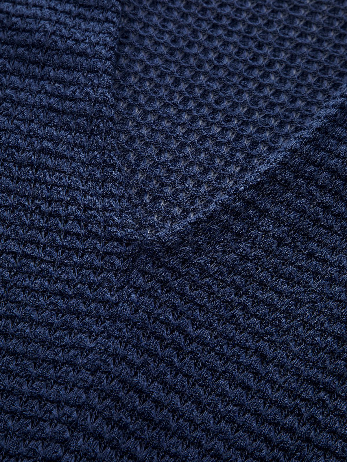 V-Neck Textured Knit Fitted Long-Sleeve Top