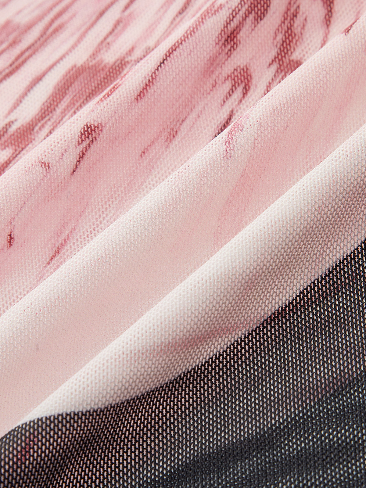 Sheer Mesh Mock Neck Floral Top