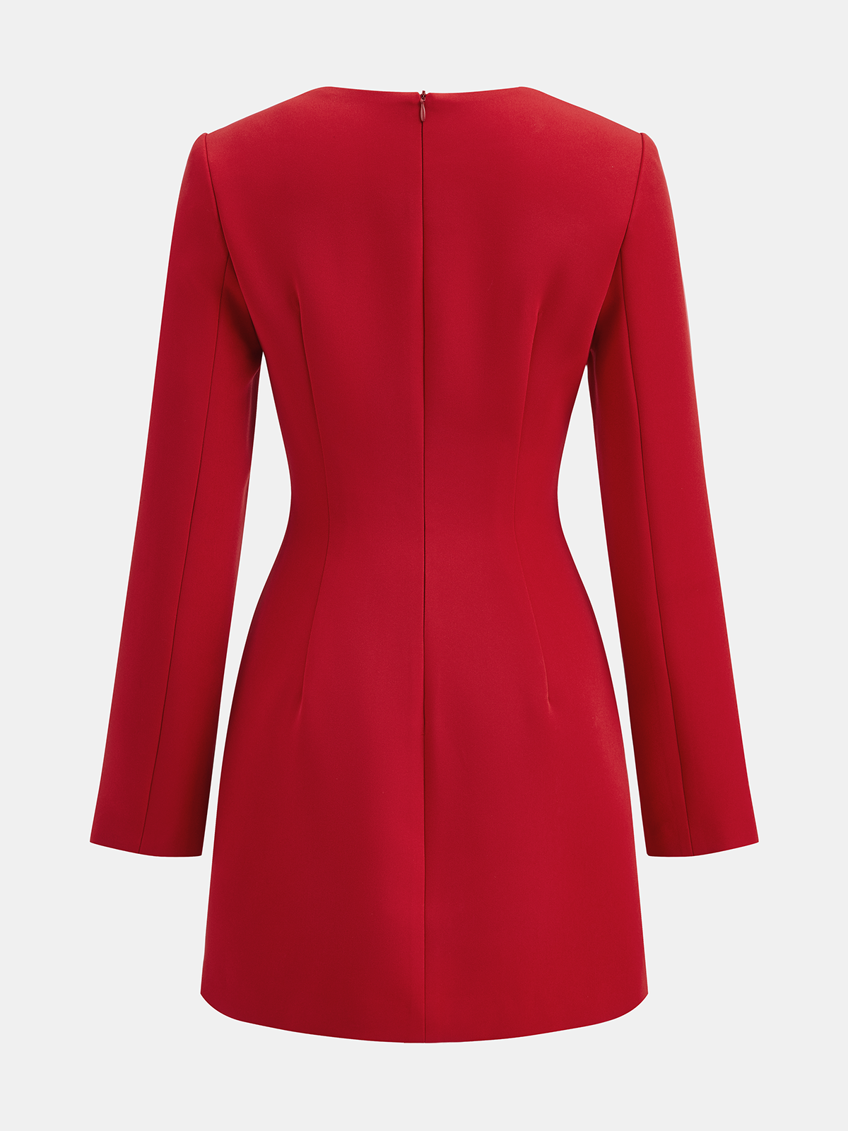 Kurzes Kleid mit eckigem Ausschnitt und Knopfleiste vorne