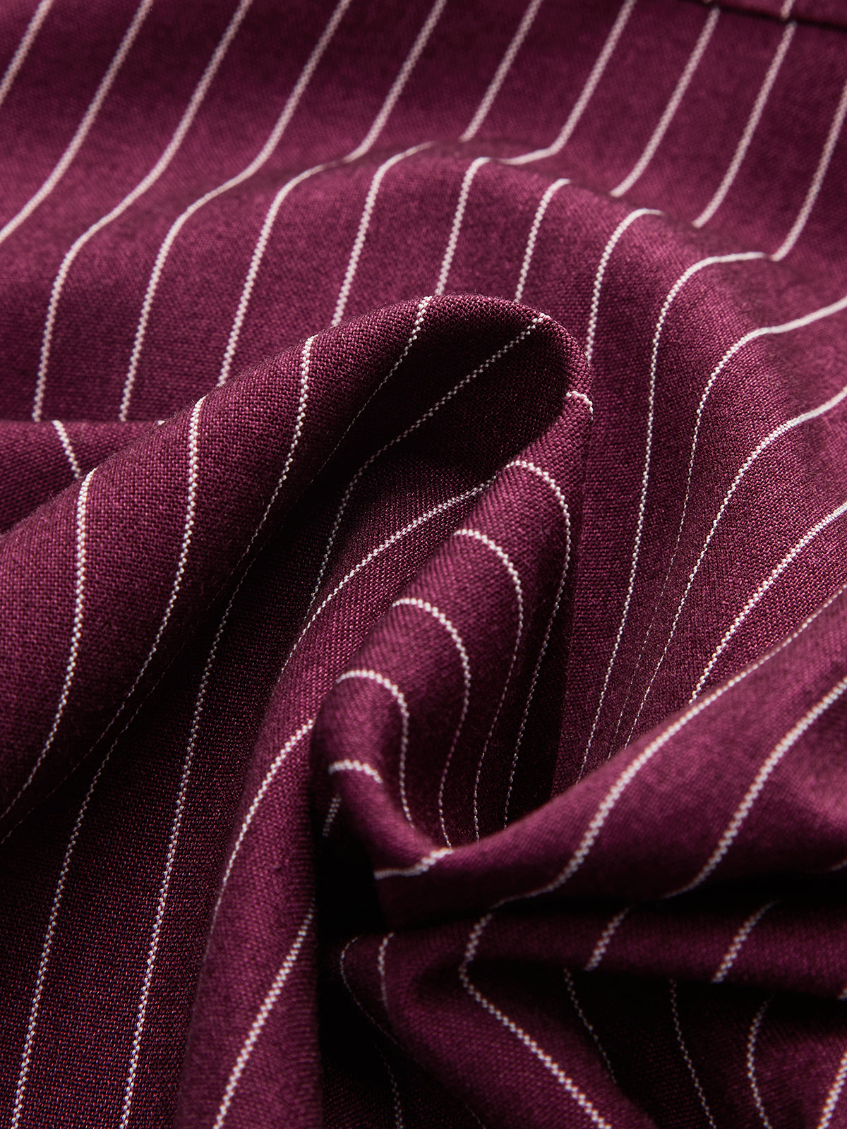 Pinstripe Cross-Front Collared Bodysuit