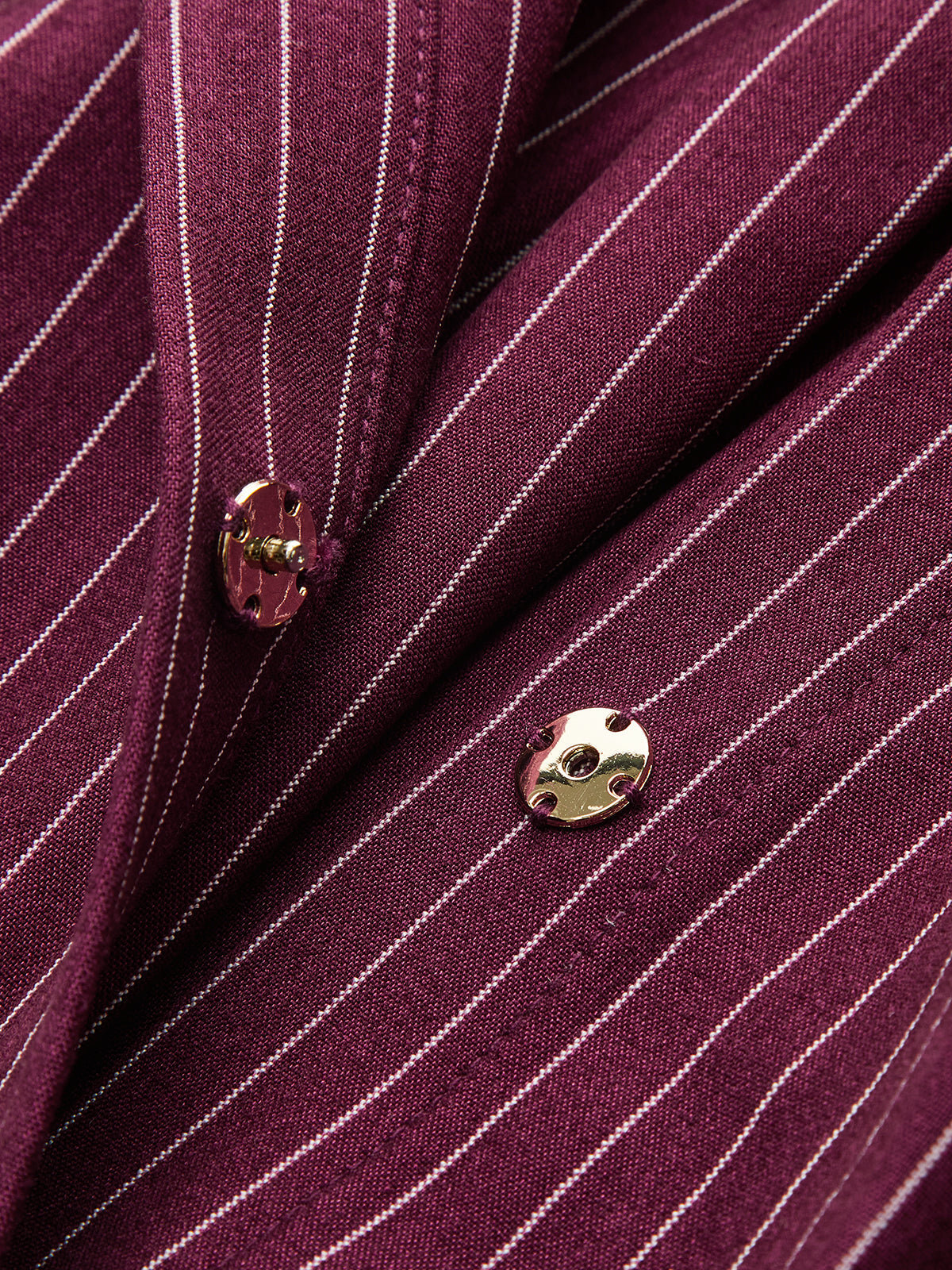 Pinstripe Cross-Front Collared Bodysuit