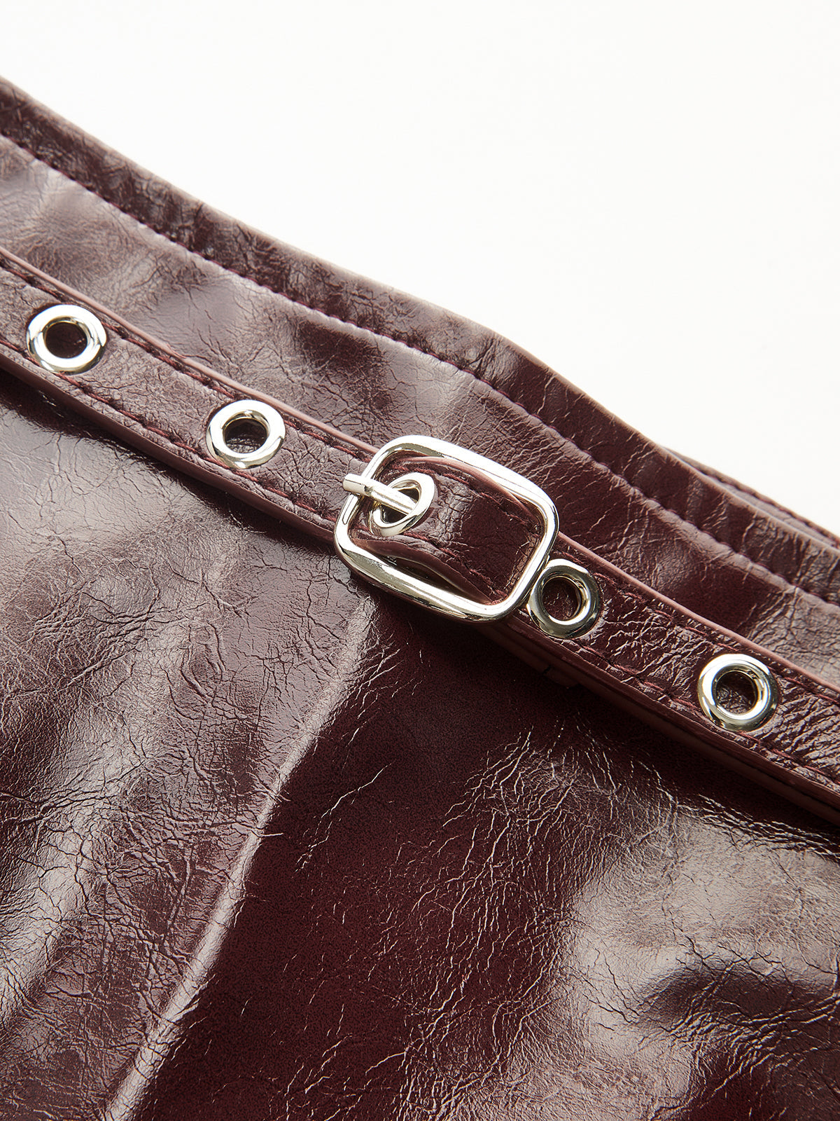 Belted Faux Leather Mini Skirt