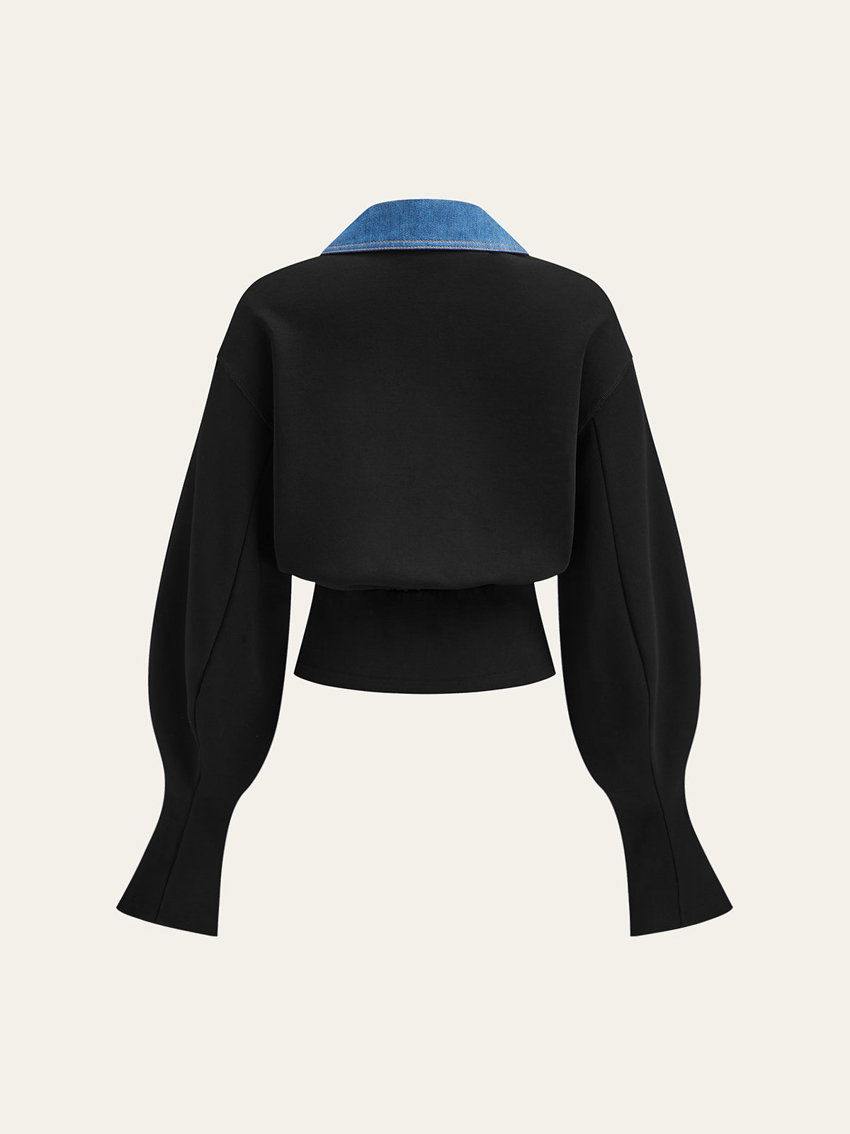 Denim Trim Buttoned Sweater