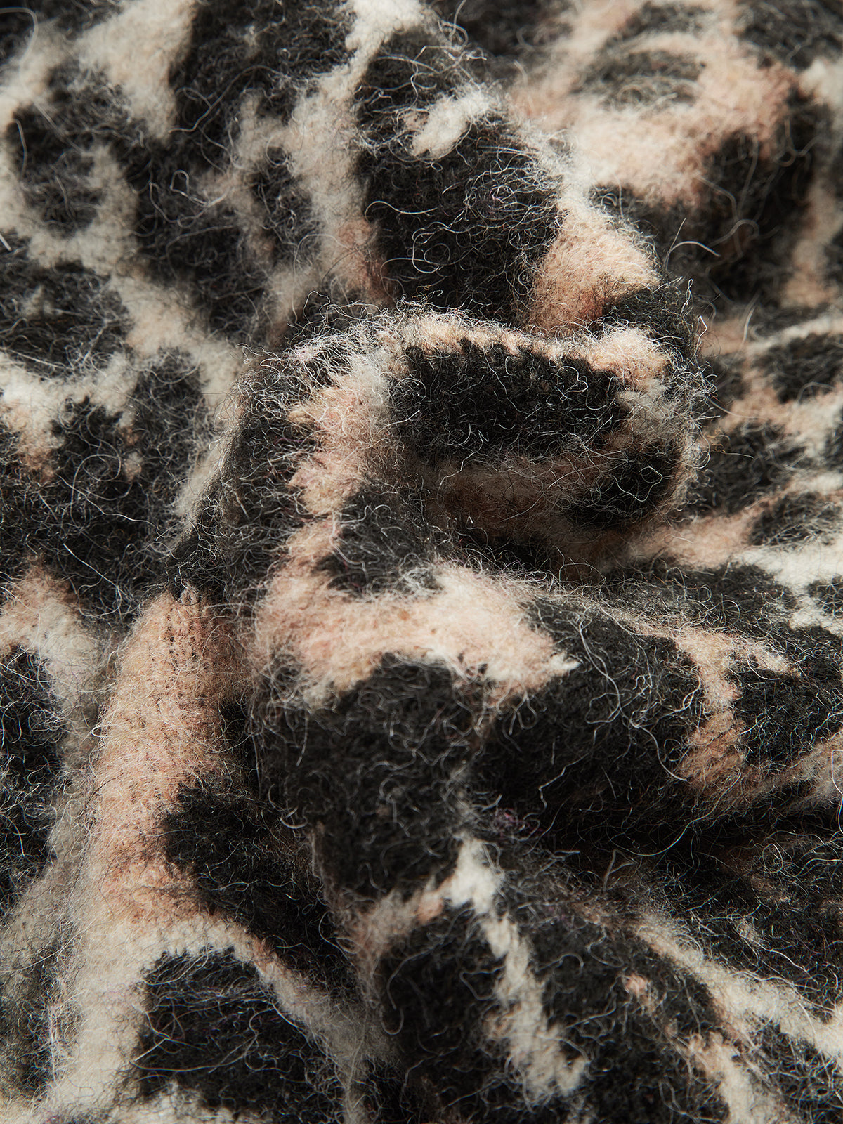 Wool Blend Leopard Print Metal Button Cardigan