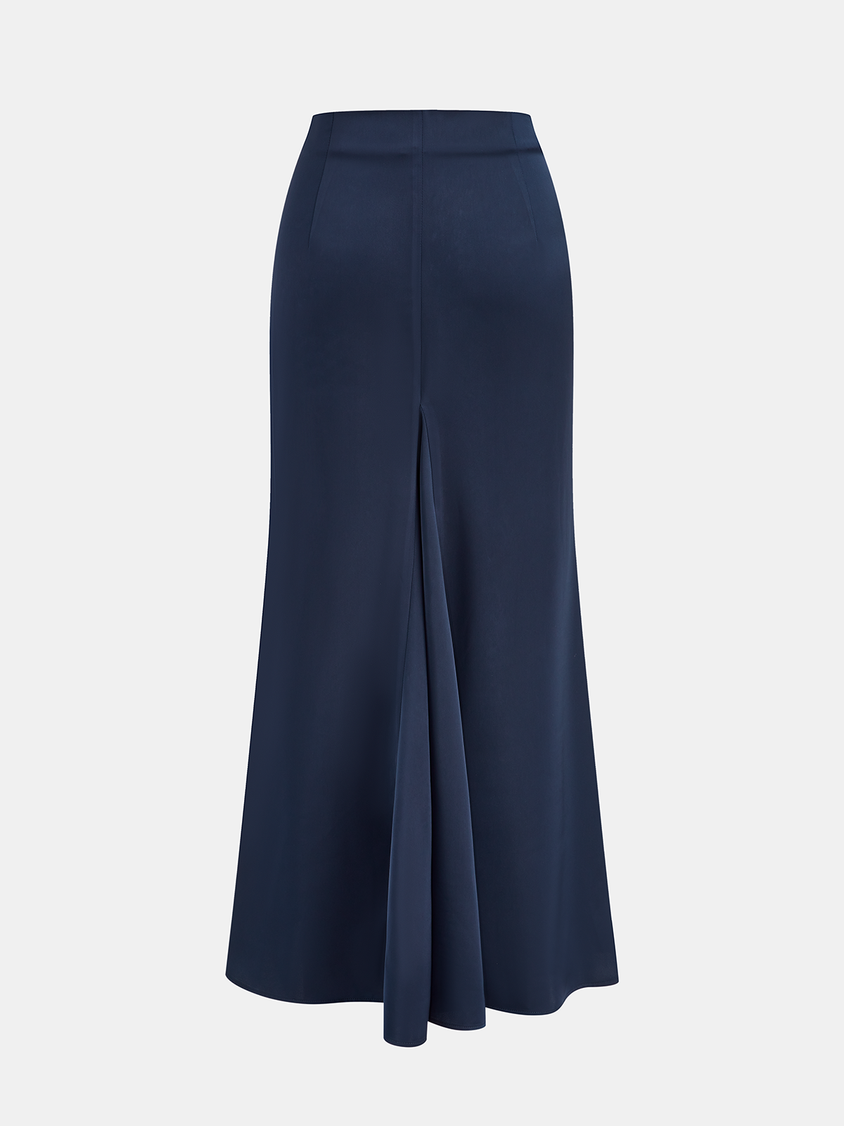 Asymmetrischer Maxirock aus Satin mit Rüschen und Metalldetails