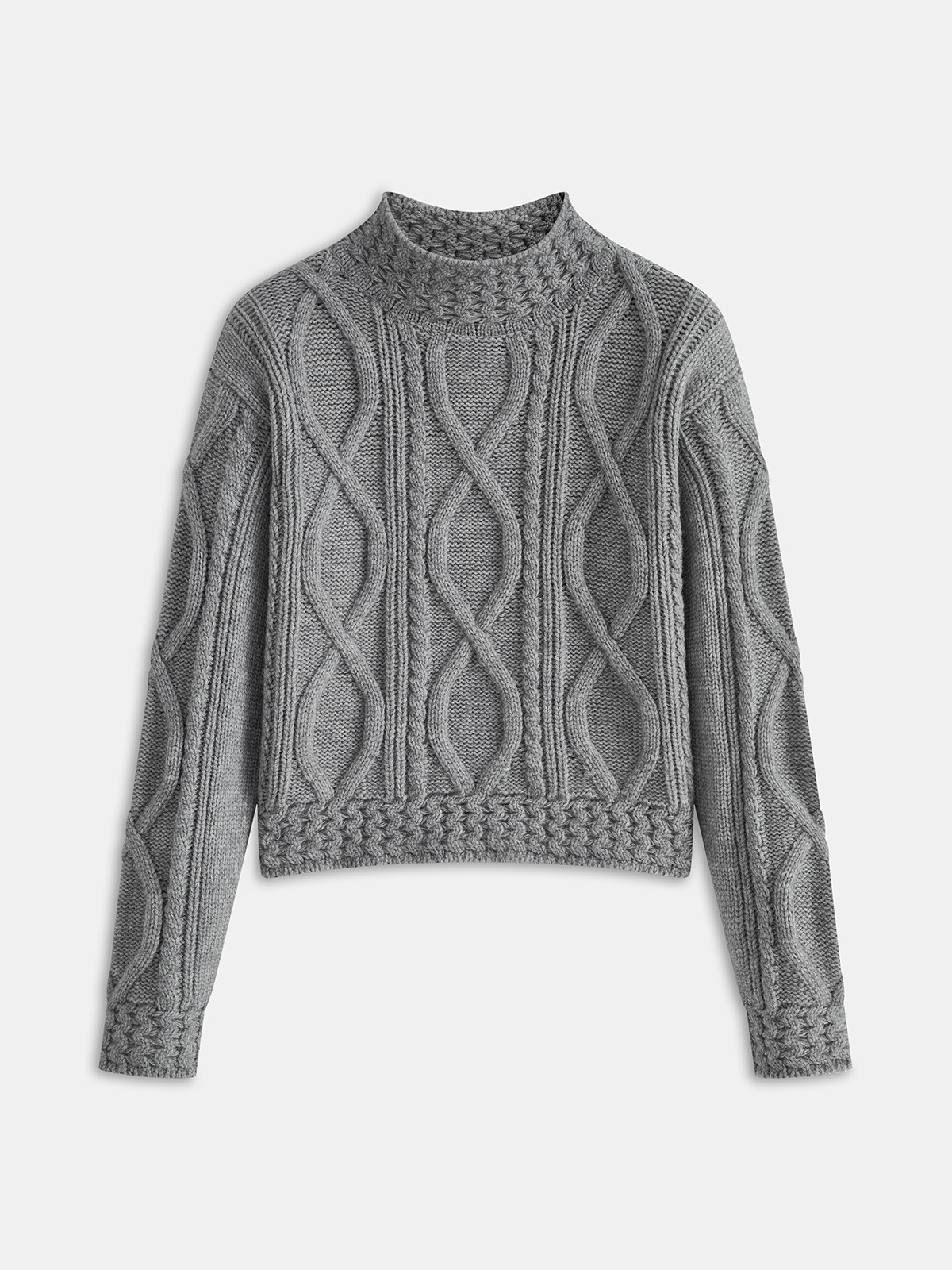Pull à col montant en tricot torsadé