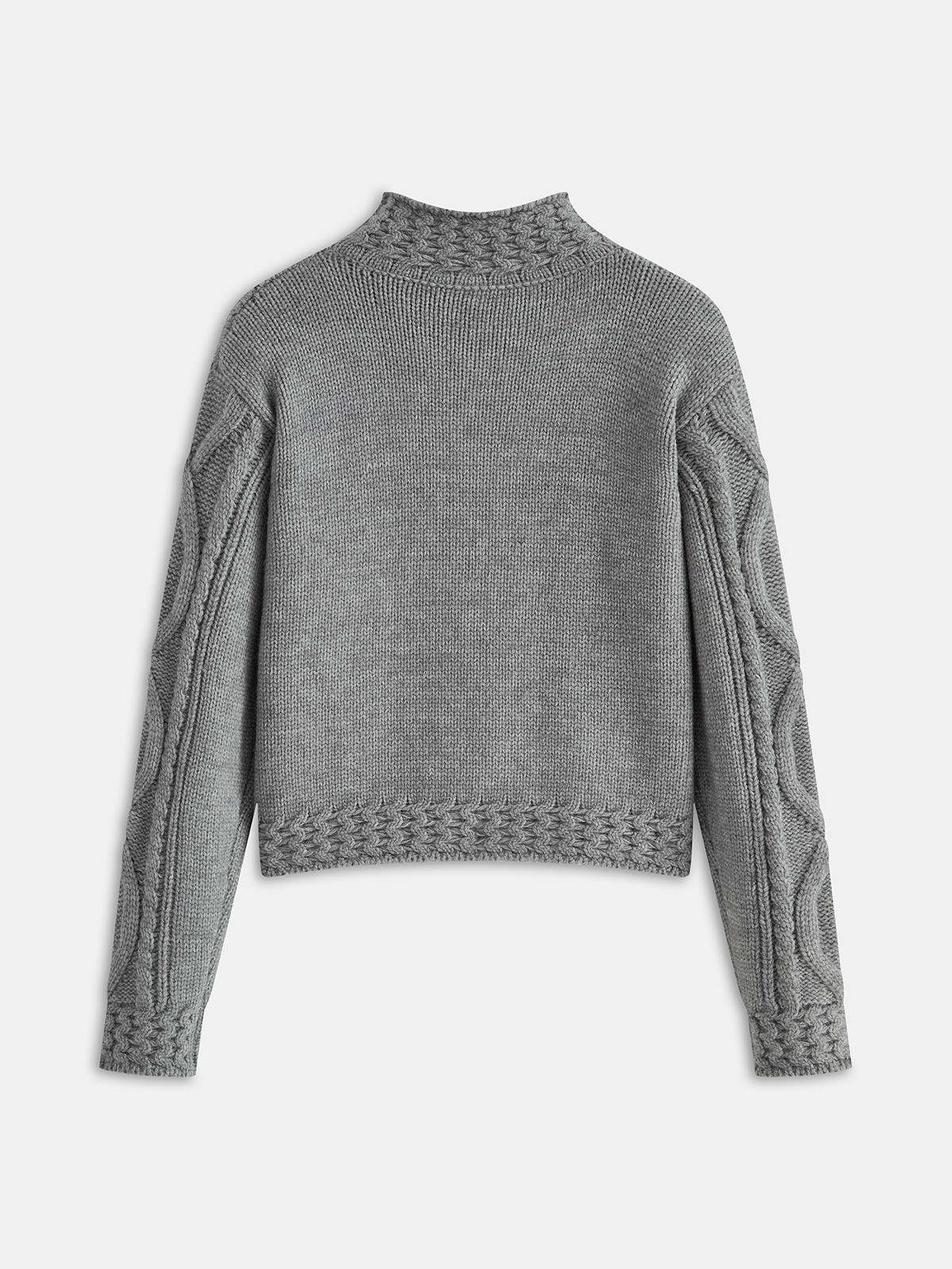 Pull à col montant en tricot torsadé