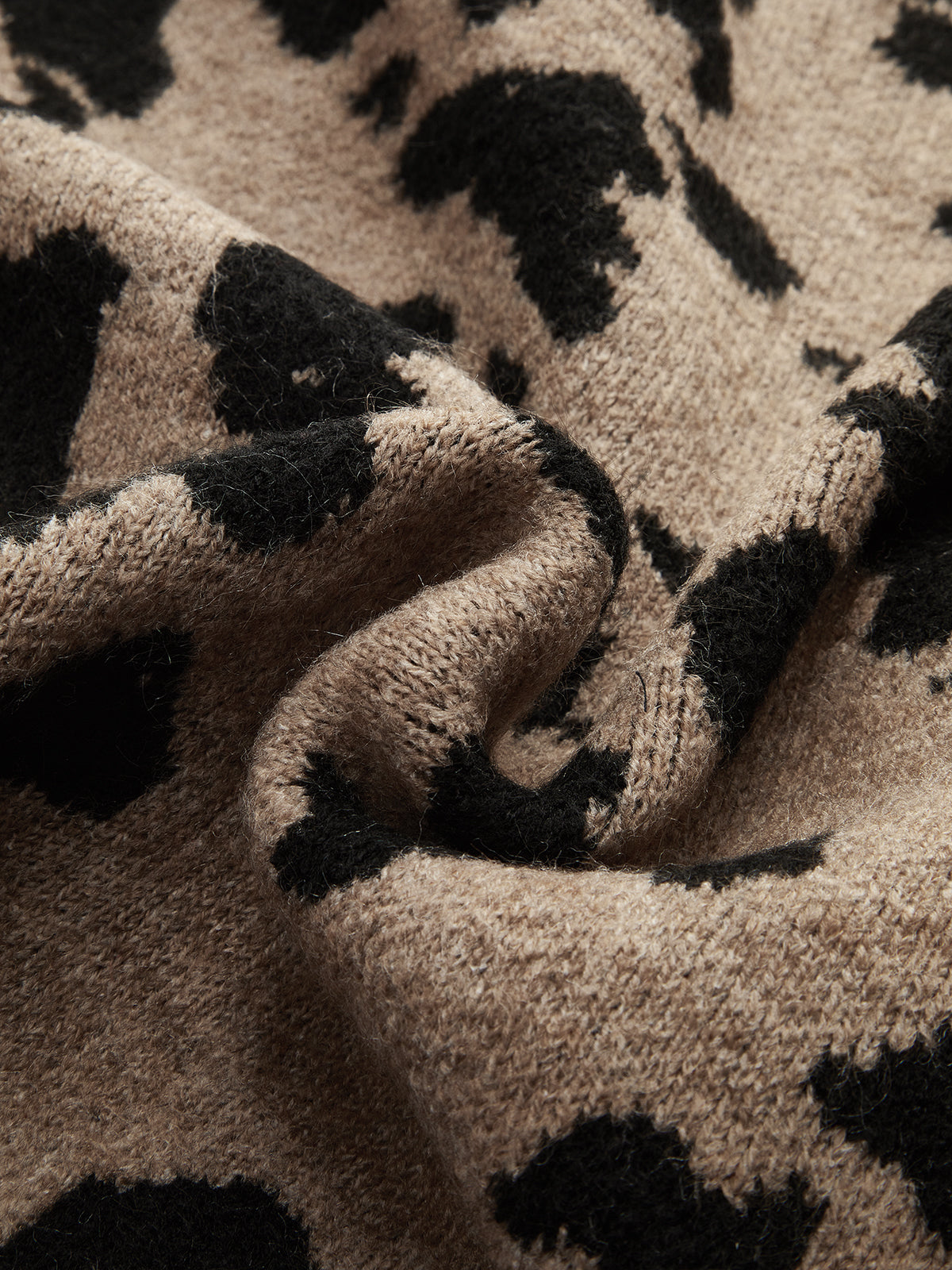 Strickpullover mit Leopardenmuster und Schleifendetail
