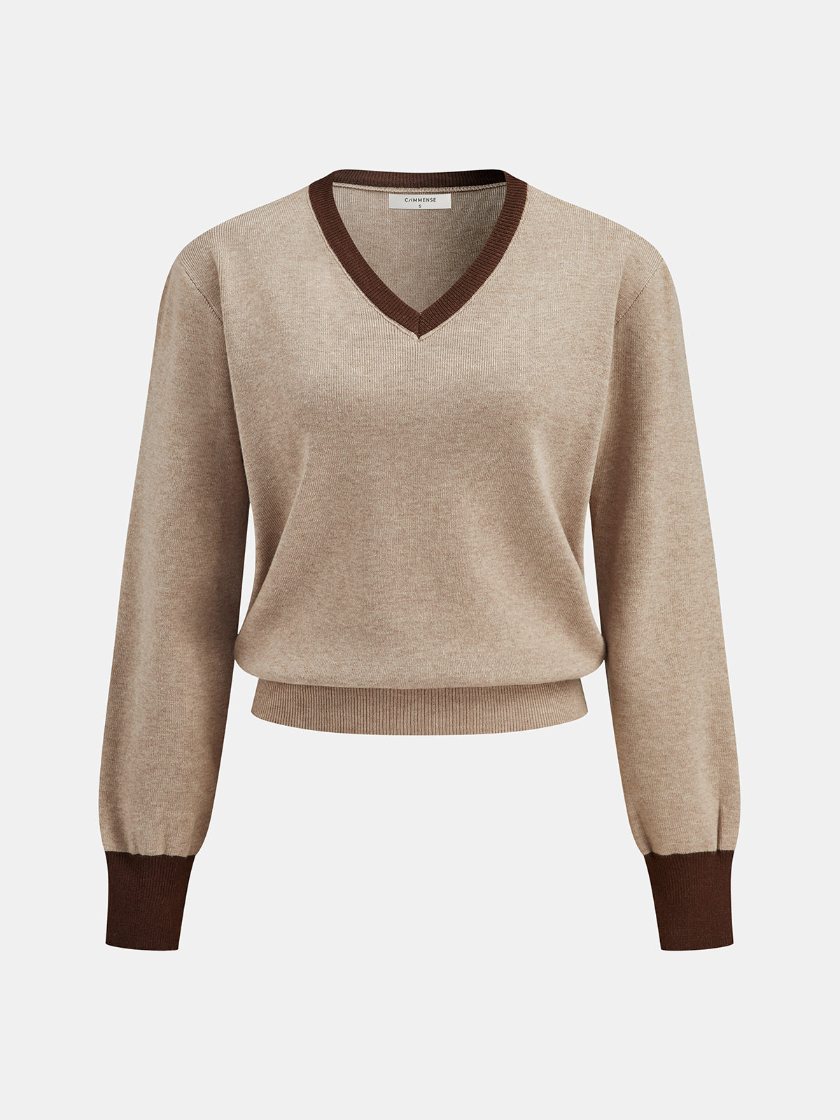 Contrast Trim Knit Top and Midi Skirt Set